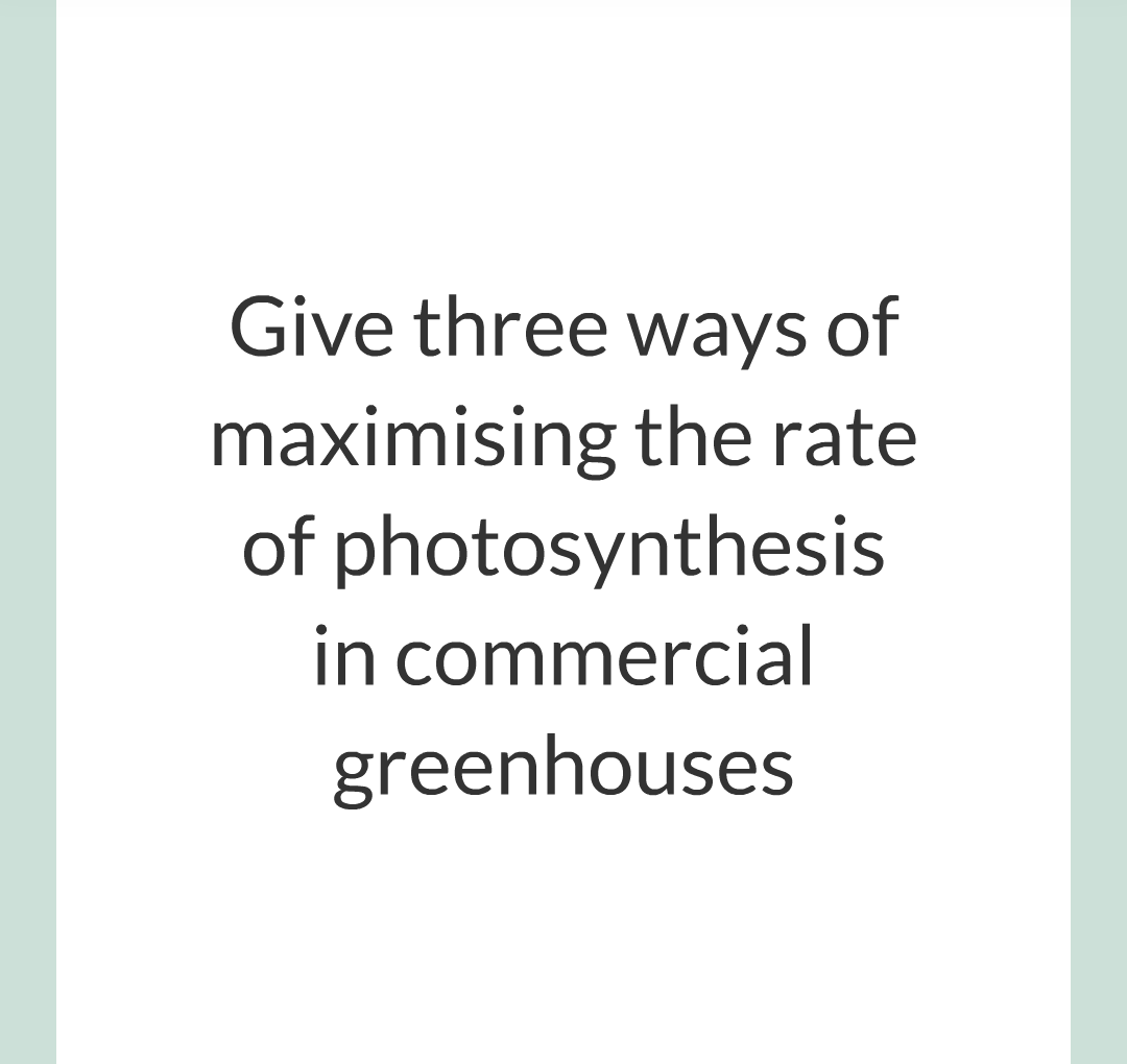 ../../../Biology/Biology Flashcards/0610 MC Questions from Key Cards/3 - Bioenergetics/2 - Rate of Photosynthesis/019.png