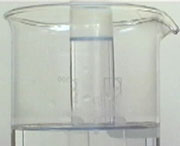 Water rising up a test tube full of hydrogen chloride gas