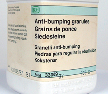 A bottle of anti-bumping granules
