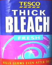 The active ingredient of household bleach is sodium chlorate(I)