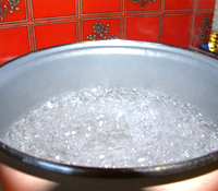 Some boiling water