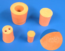 A selection of bungs with inset showing size marking