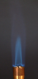 A blue (roaring) Bunsen flame