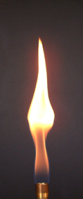 A yellow (luminous) Bunsen flame