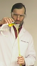 Filling a burette below eye level