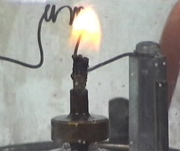 Yellow burner flame showing incomplete combustion