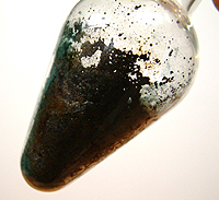 A flask with charring - not an easy cleaning job!