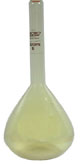 A flask of pale green chlorine gas