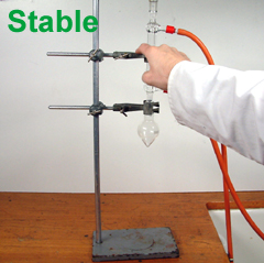Stable clamping has the weight over the base