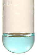 A blue solution
