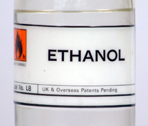 A bottle of ethanol