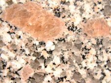 Sample of granite with large feldspar crystals