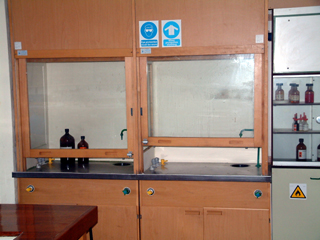 A pair of fume cupboards