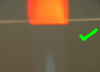 heating correctly above the inner blue cone