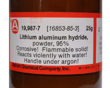 Lithium aluminium hydride bottle