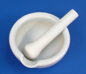 A mortar and pestle