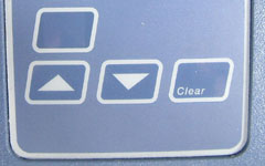 Raise/lower temperature controls and clear control for reset