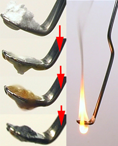 White solid burns with a sooty flame