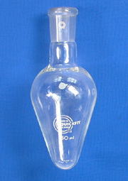 A pear-shaped flask - a reaction vessel
