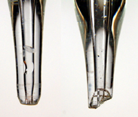 The tip on the right is damaged and should not be used