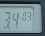 Calculator display showing one way of displaying a power of ten