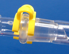 A Quickfit joint held together by a plastic clip