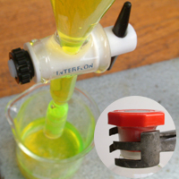 Remove the stopper, or the liquid will not run out!