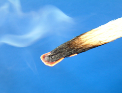 A glowing splint - used in the test for oxygen gas