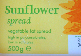 sunflower spread showing polyunsaturated label