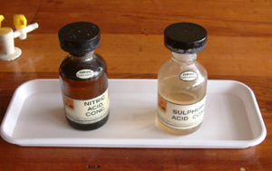 The right way. Use the drip trays for bottles, particularly hazardous ones. Always replace the tops immediately.