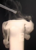 White smoke of ammonium chloride