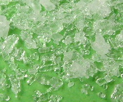 Some zinc sulphate crystals - zinc is NOT a transition element